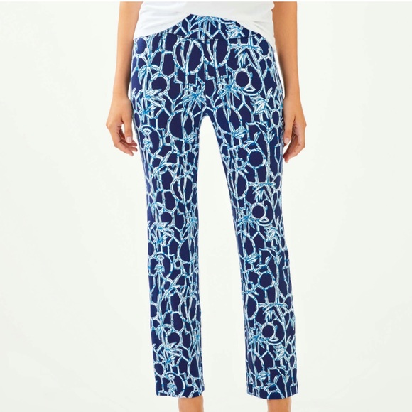 Lilly Pulitzer Pants - Lilly Pulitzer Loralee Pants in Bamboo High Tide Navy Blue Size Medium